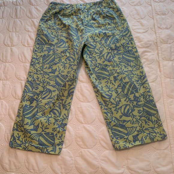 Talbot's Size 10, Ladies' Green and Blue Crop Pants - Picture 5 of 7
